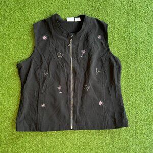 Vintage Line Up for Sports Womens Embrodered Golf Vest